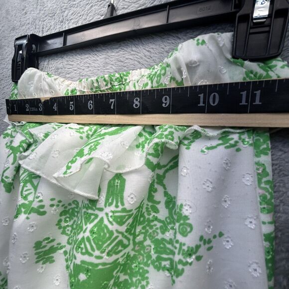 Lilly Pulitzer Darleena Maxi Dress Womens XS Green Off Shoulder Spring Fever - Picture 8 of 15